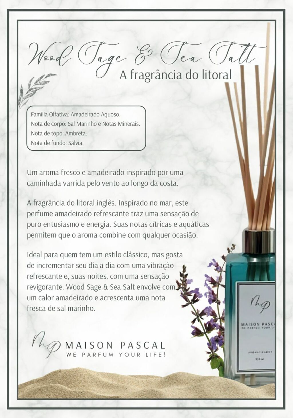 Kit Aromatizador e Home Spray - Wood Sage & Sea Salt