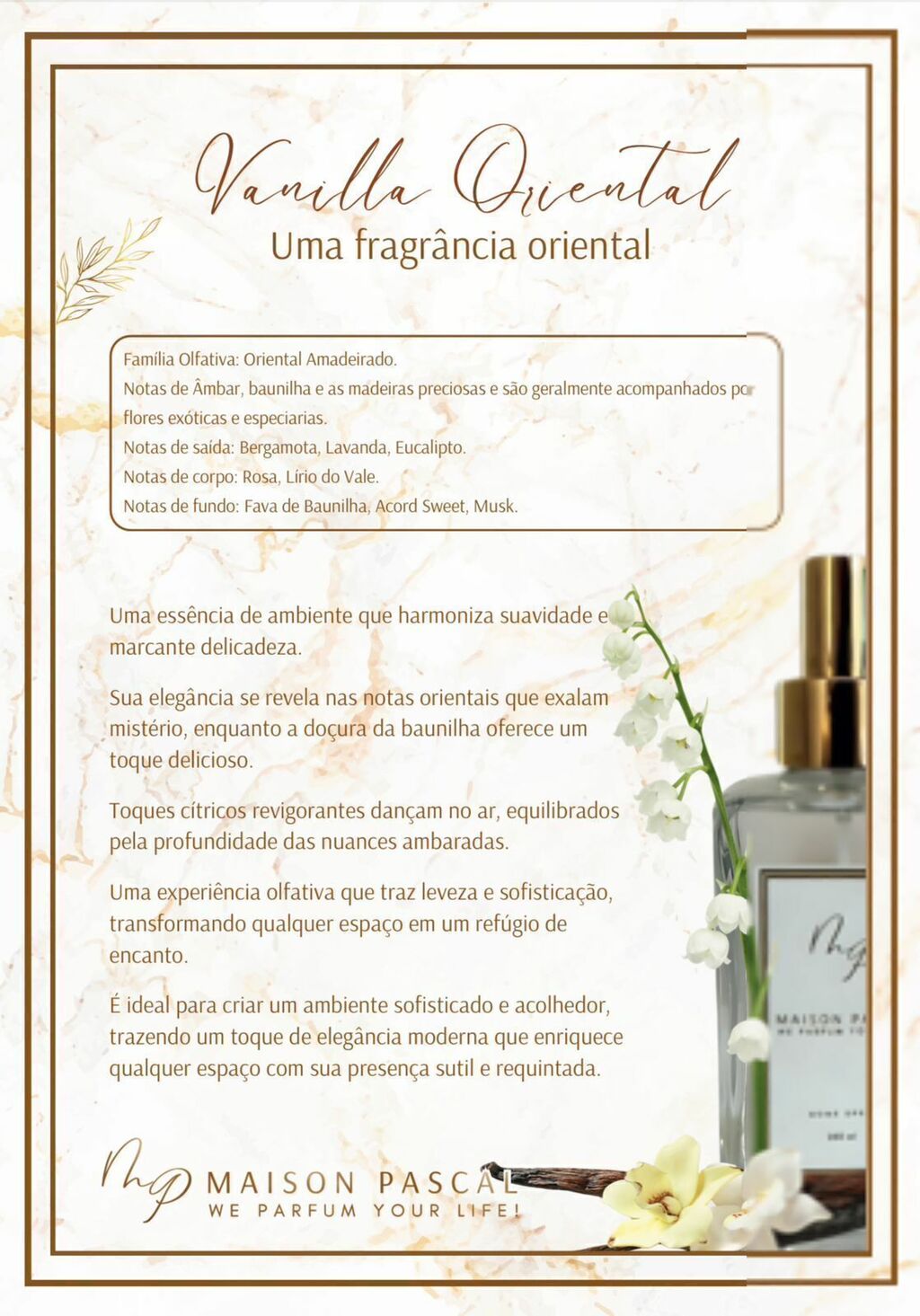 Kit Aromatizador e Alcool Gel - Vanilla Oriental