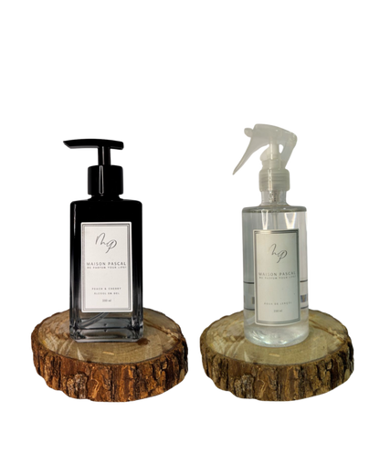 Kit Alcool Gel e Água de Lençol - Peach and Cherry