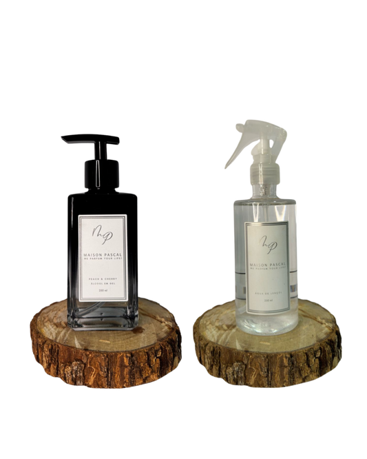 Kit Alcool Gel e Água de Lençol - Peach and Cherry