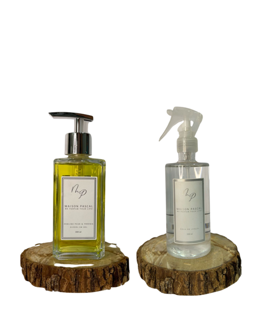 Kit Alcool Gel e Água de Lençol - English Pear & Freesia