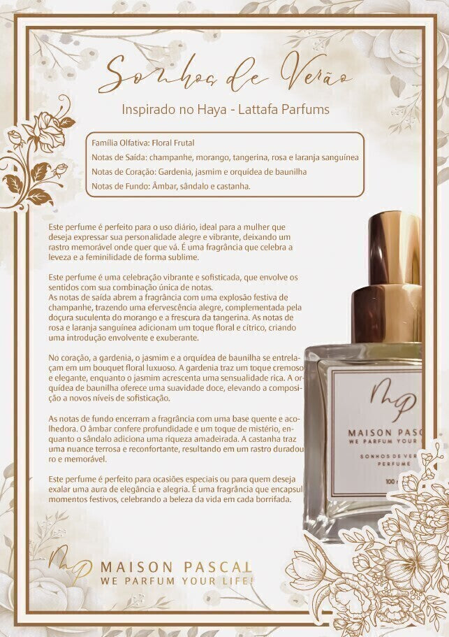 Perfume de Nicho - Sonhos de Verão 100ml – Maison Pascal