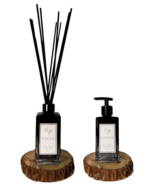 Kit Aromatizador e Alcool Gel - Peach and Cherry